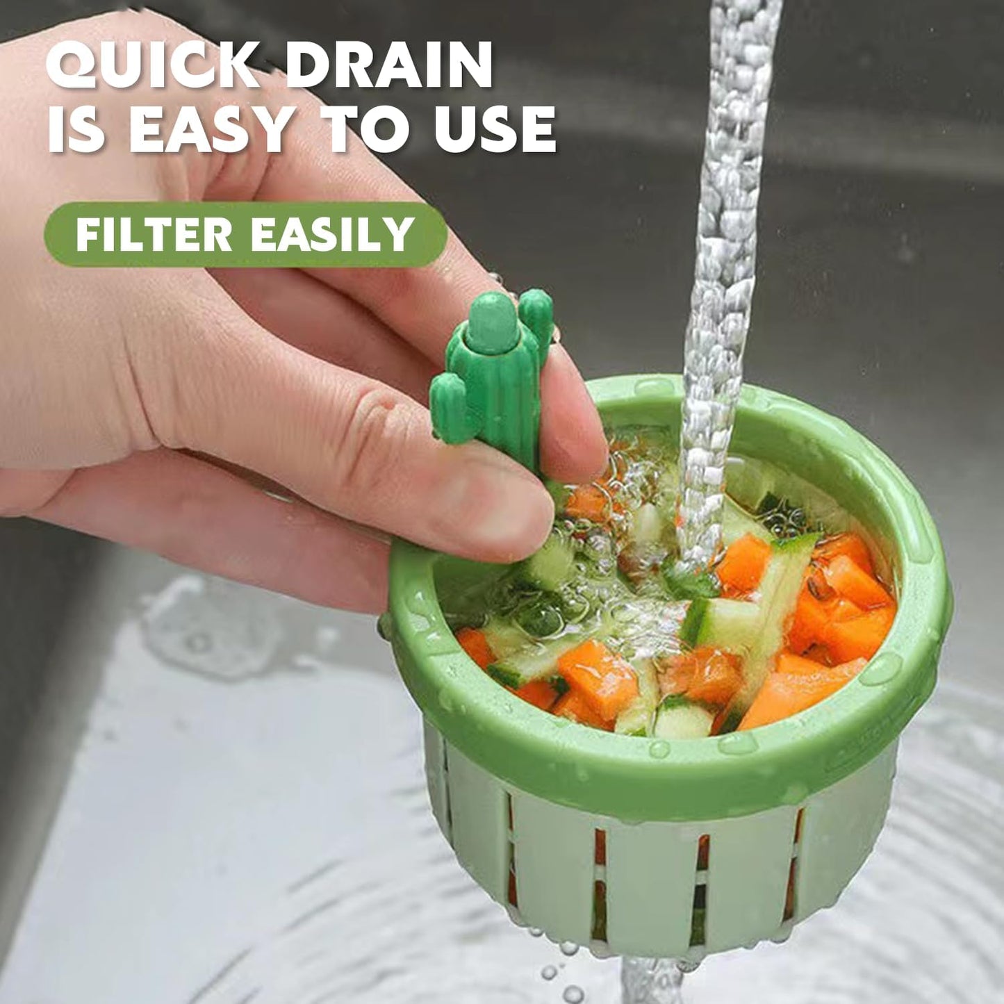 Cactus Kitchen Sink Strainer - Press Automatic Dumping (Buy 1 Get 1 Free)