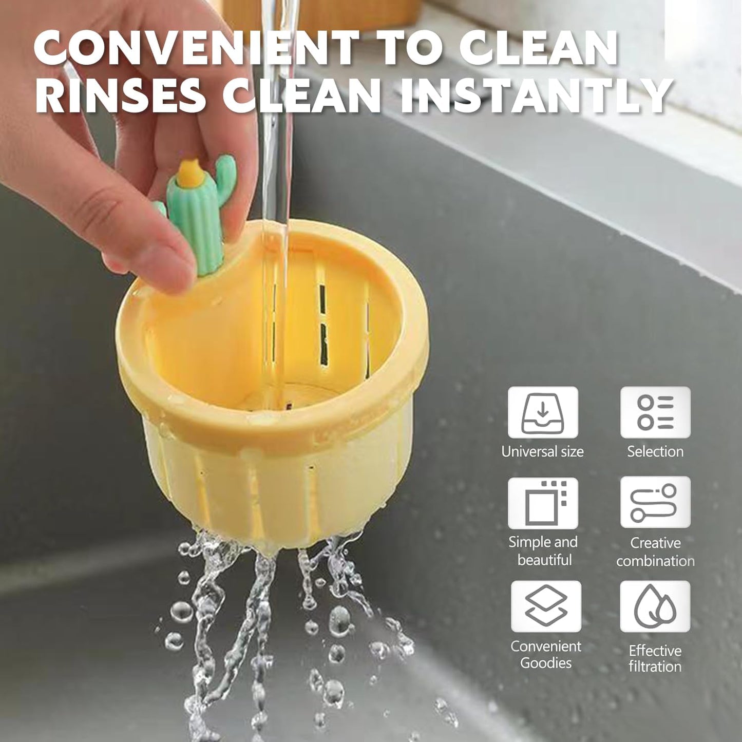 Cactus Kitchen Sink Strainer - Press Automatic Dumping (Buy 1 Get 1 Free)