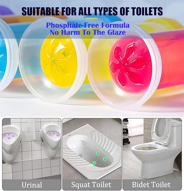 Flower Stamp Toilet Gel Cleaner With Floral Freshness